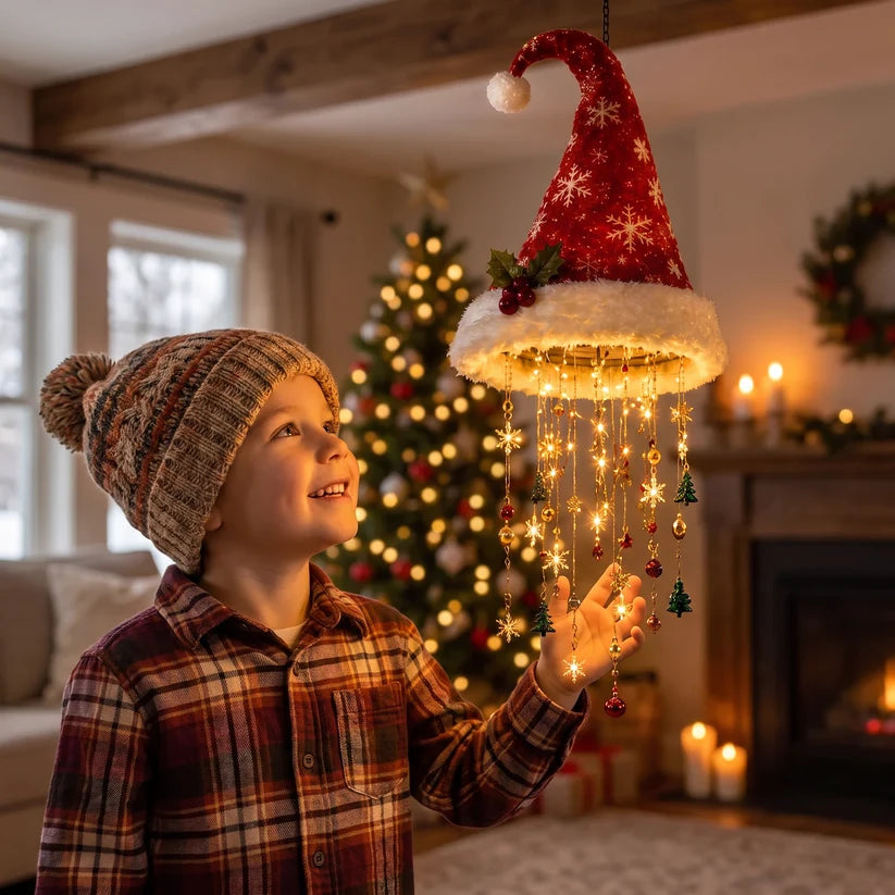 🔥Today 49% OFF🎅 Christmas Santa Hat Lights with LED String Decorations