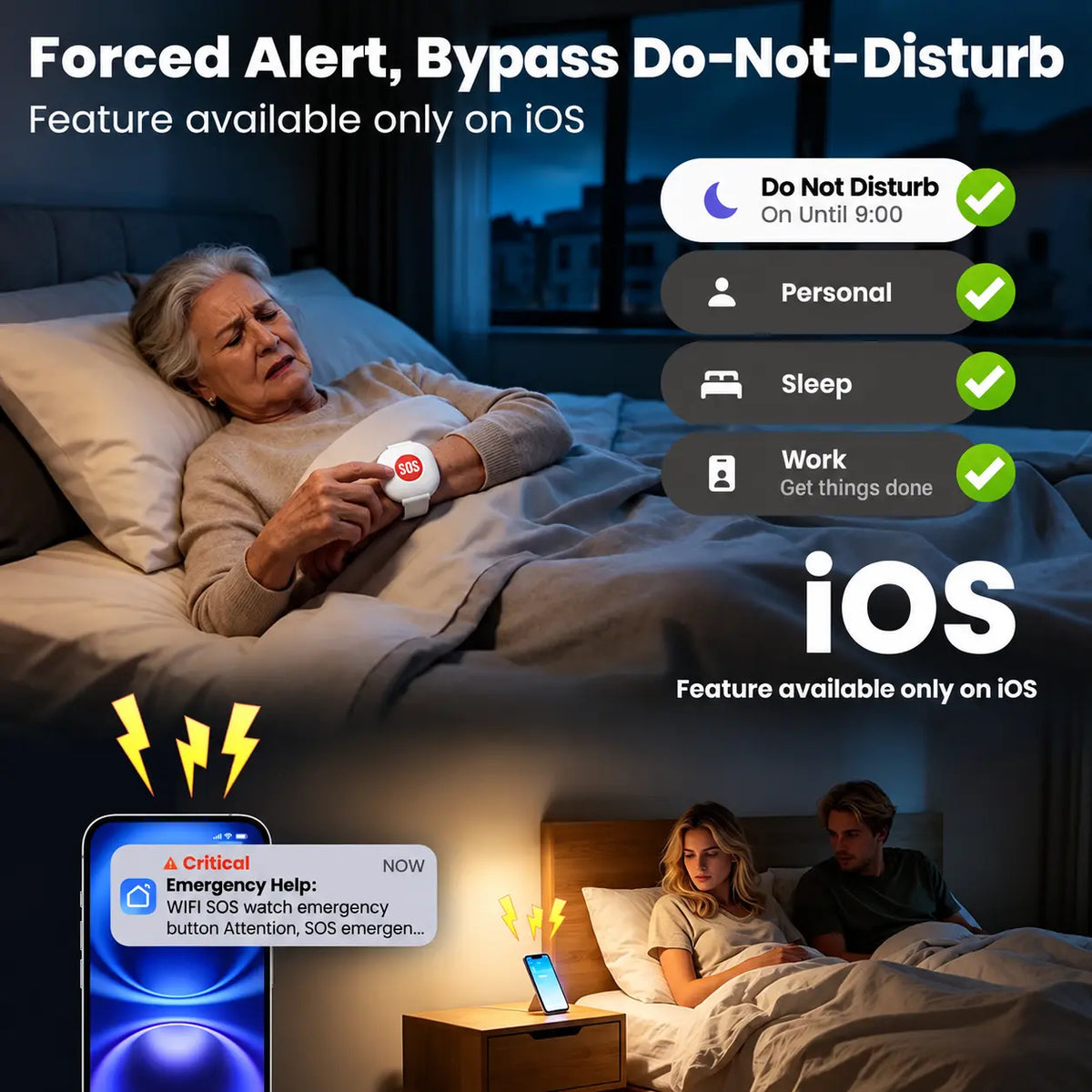 Wireless Emergency Bracelet with SOS Button