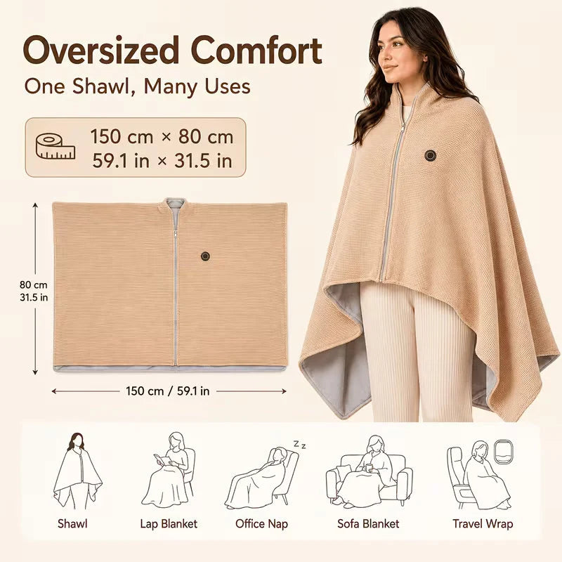 🔥 Wearable Heated Blanket – Cozy Hands-Free Warmth