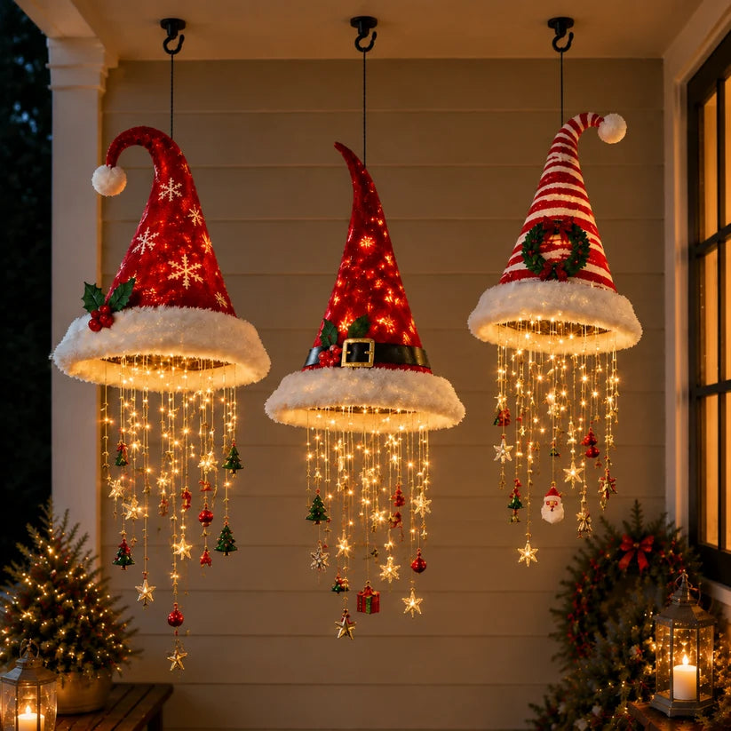 🔥Today 49% OFF🎅 Christmas Santa Hat Lights with LED String Decorations