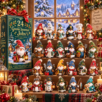 2026 Gnome Snowman Jobs 24-Day Christmas Countdown Calendar