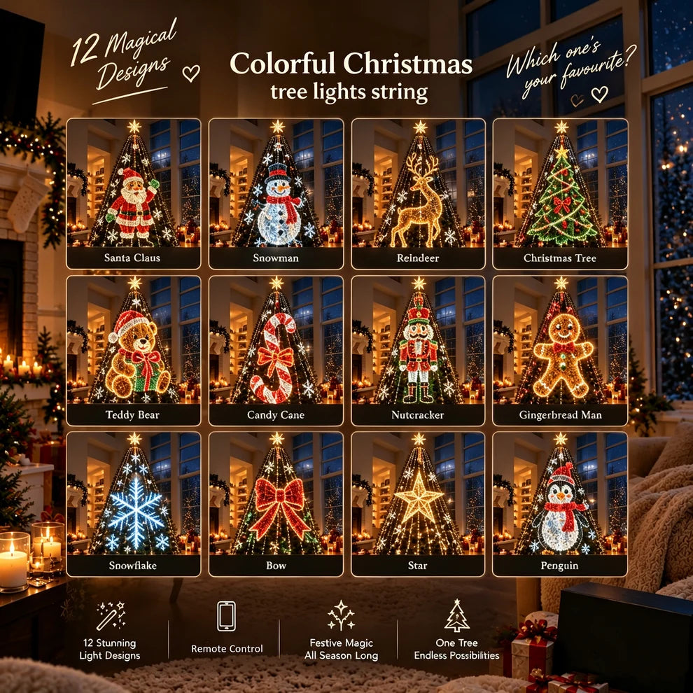 ⏰50% OFF🎄Upgrade Your Tree With Animated Christmas Magic!🎅✨ 🎄Smart Animated Christmas Tree Lights - US standard 2.1m