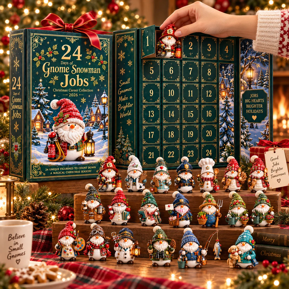 2026 Gnome Snowman Jobs 24-Day Christmas Countdown Calendar