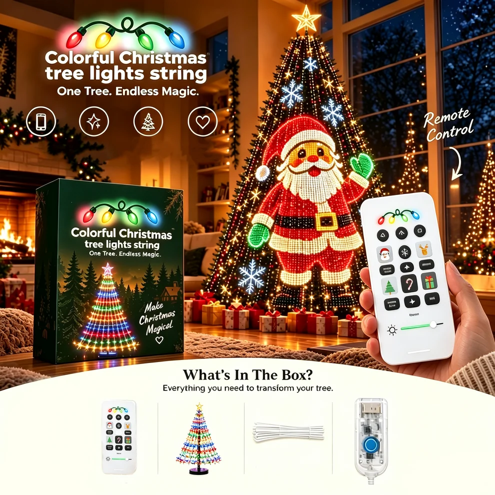 ⏰50% OFF🎄Upgrade Your Tree With Animated Christmas Magic!🎅✨ 🎄Smart Animated Christmas Tree Lights - US standard 2.1m
