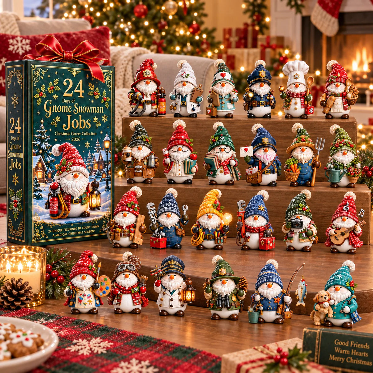 2026 Gnome Snowman Jobs 24-Day Christmas Countdown Calendar