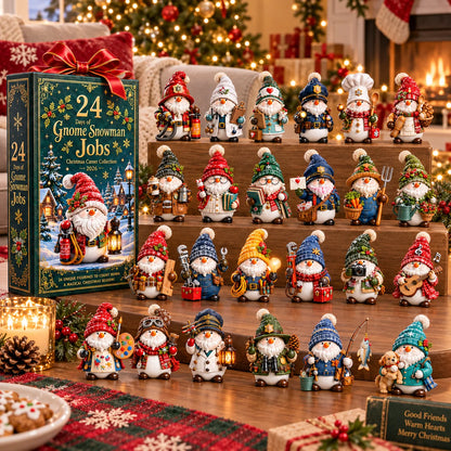 2026 Gnome Snowman Jobs 24-Day Christmas Countdown Calendar