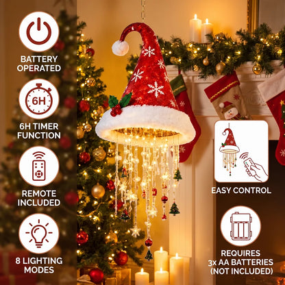 🔥Today 49% OFF🎅 Christmas Santa Hat Lights with LED String Decorations