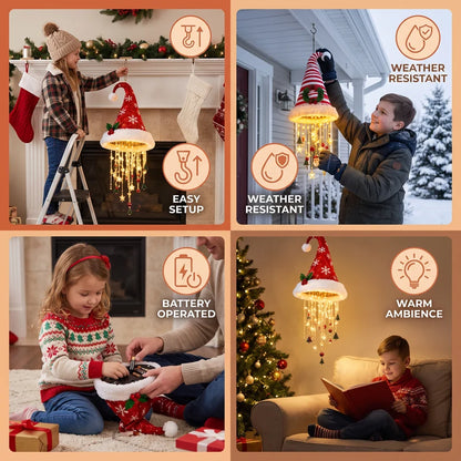 🔥Today 49% OFF🎅 Christmas Santa Hat Lights with LED String Decorations