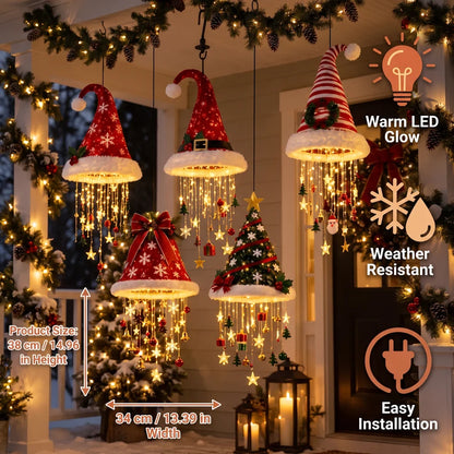 🔥Today 49% OFF🎅 Christmas Santa Hat Lights with LED String Decorations