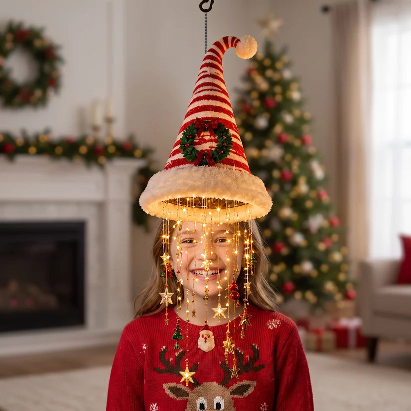 🔥Today 49% OFF🎅 Christmas Santa Hat Lights with LED String Decorations