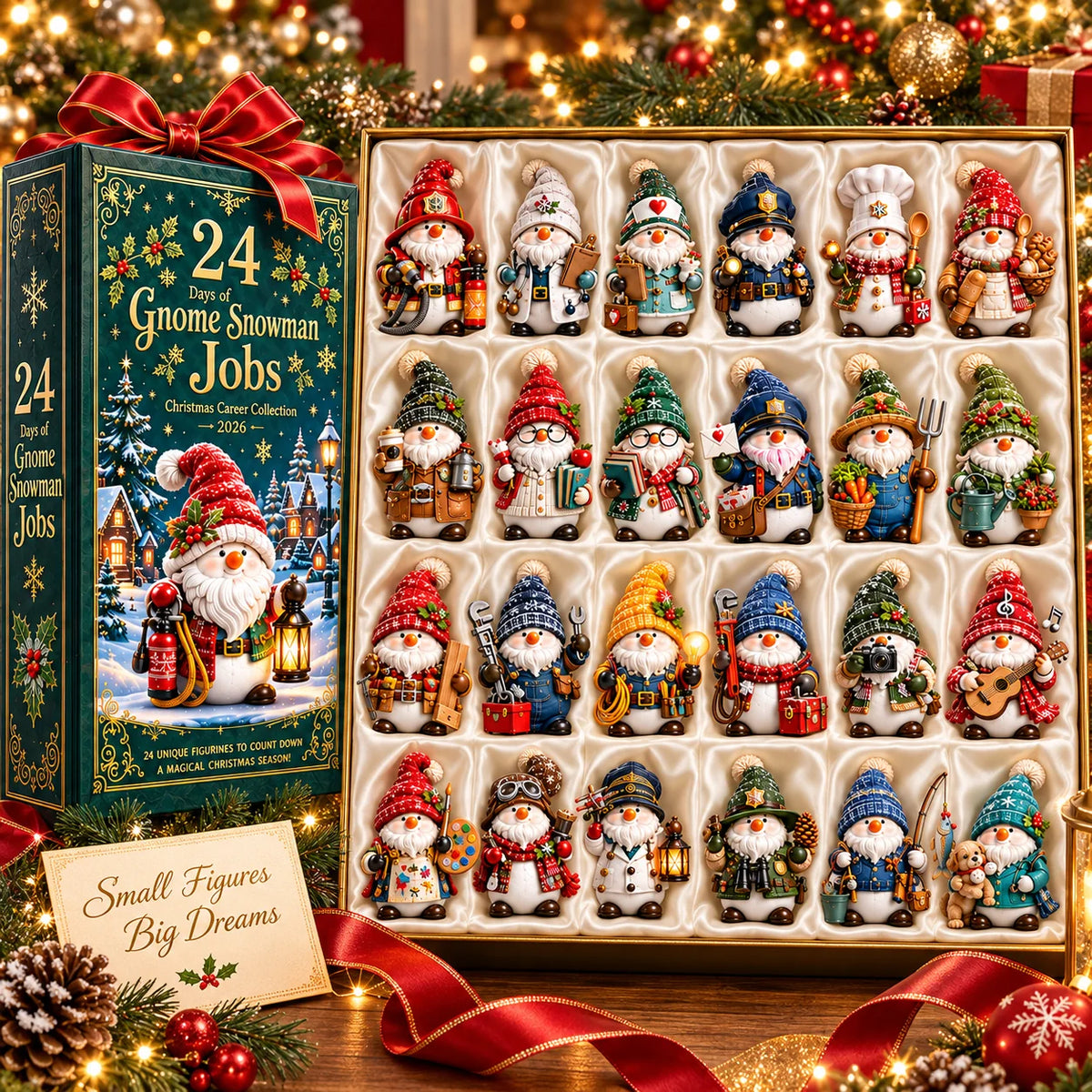 2026 Gnome Snowman Jobs 24-Day Christmas Countdown Calendar