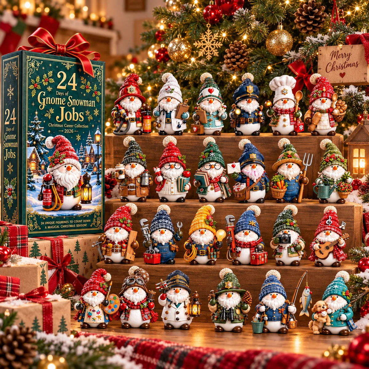 2026 Gnome Snowman Jobs 24-Day Christmas Countdown Calendar