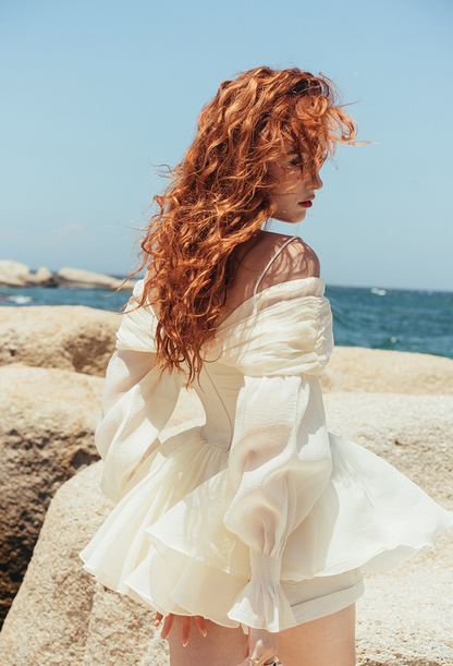 Off-Shoulder Lace-Up Corset Dress