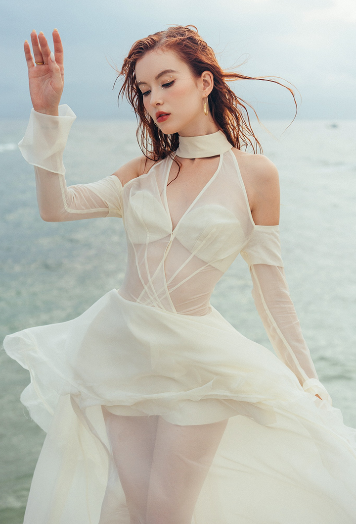 Ethereal Sheer Corset Gown