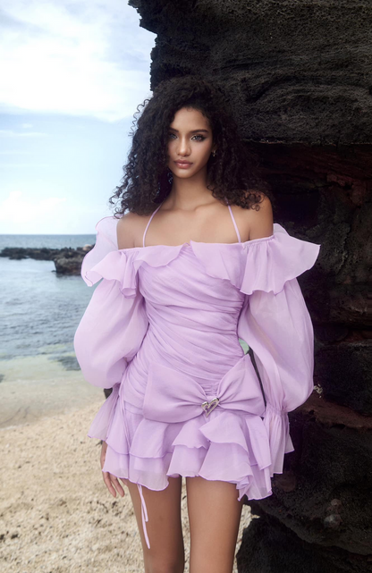 Lavender Dream Off-Shoulder Dress